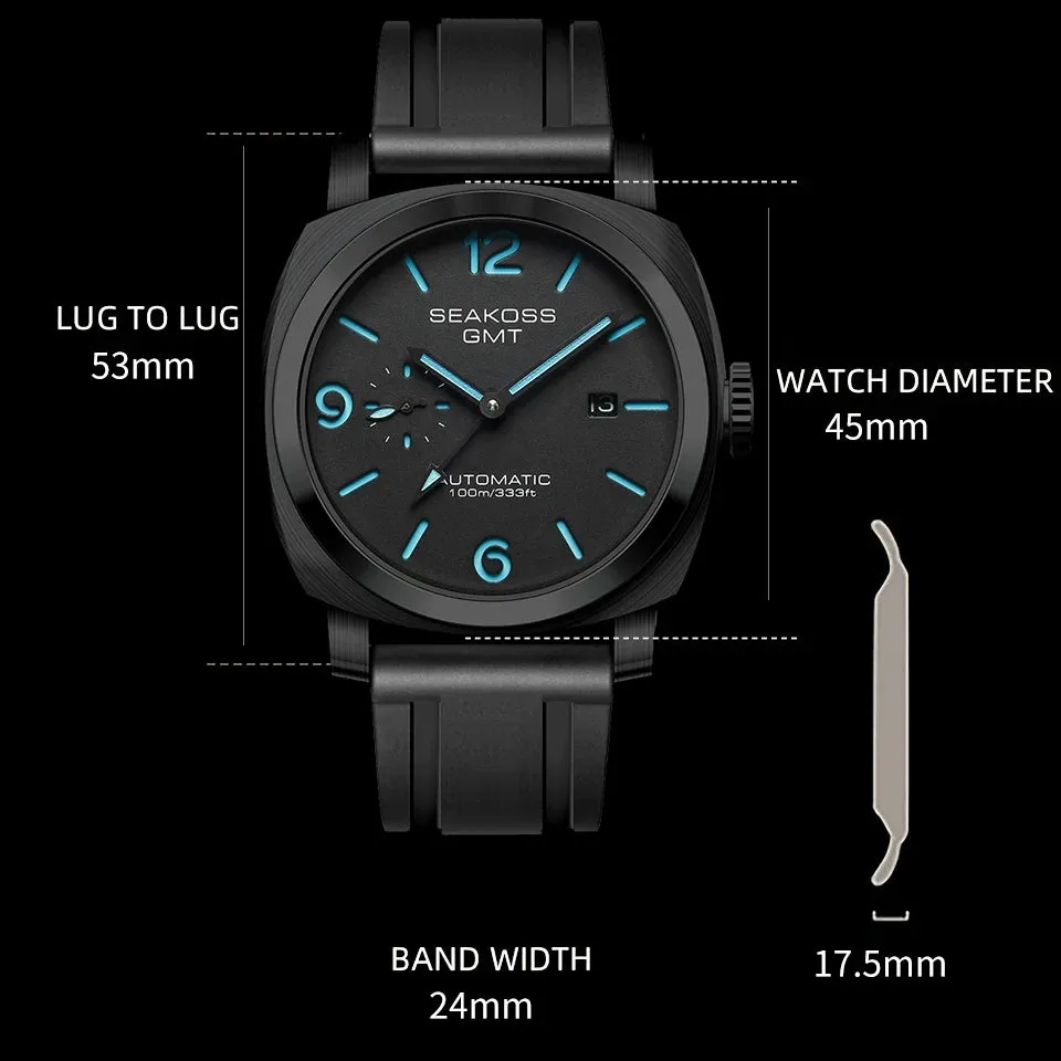 10Bar GMT Diving Automatic Mechanical Watch Men 1963 Original ST2557 Movement 316L Luminous Calendar Sapphire Wristwatch