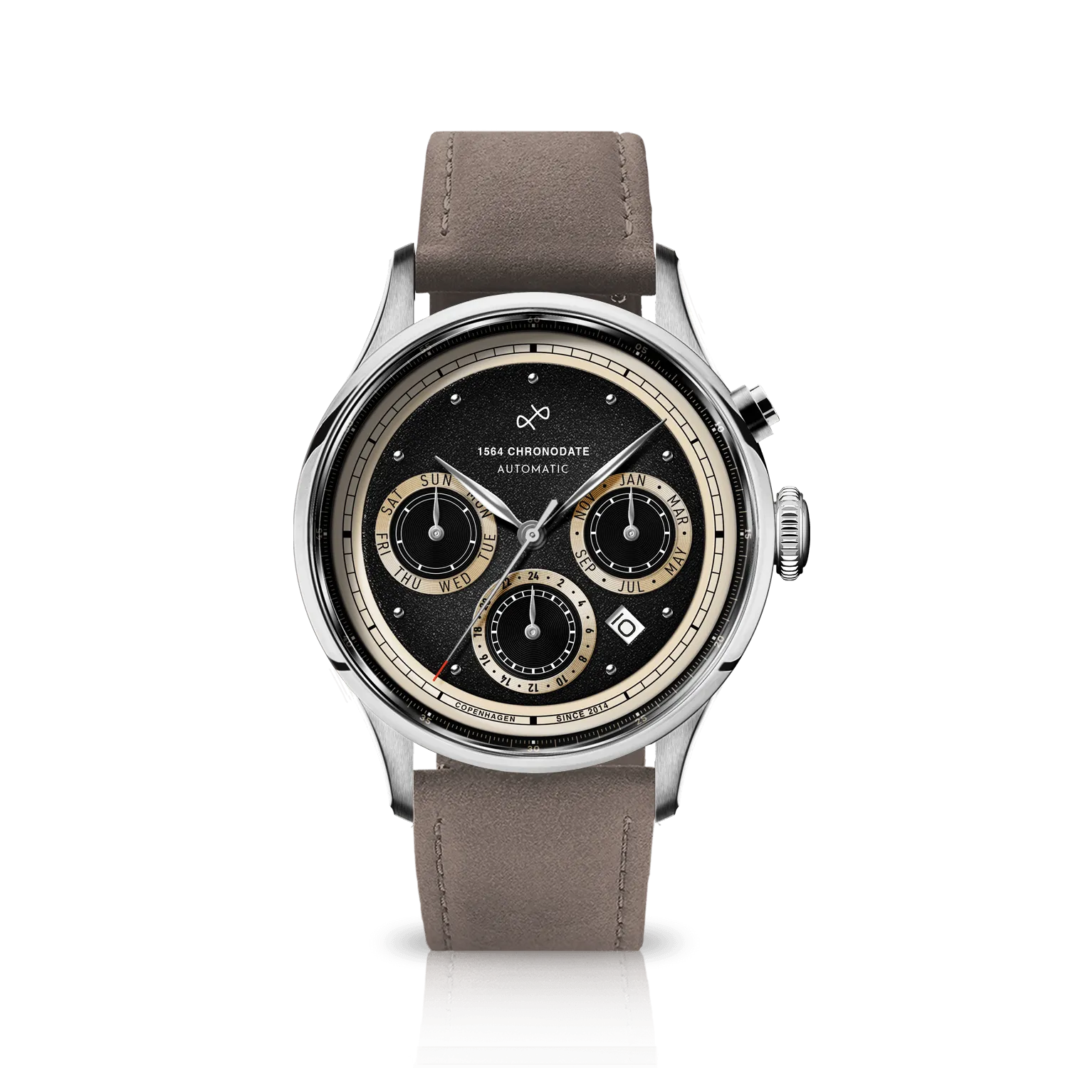 1564 Chronodate Automatic, Steel / Black
