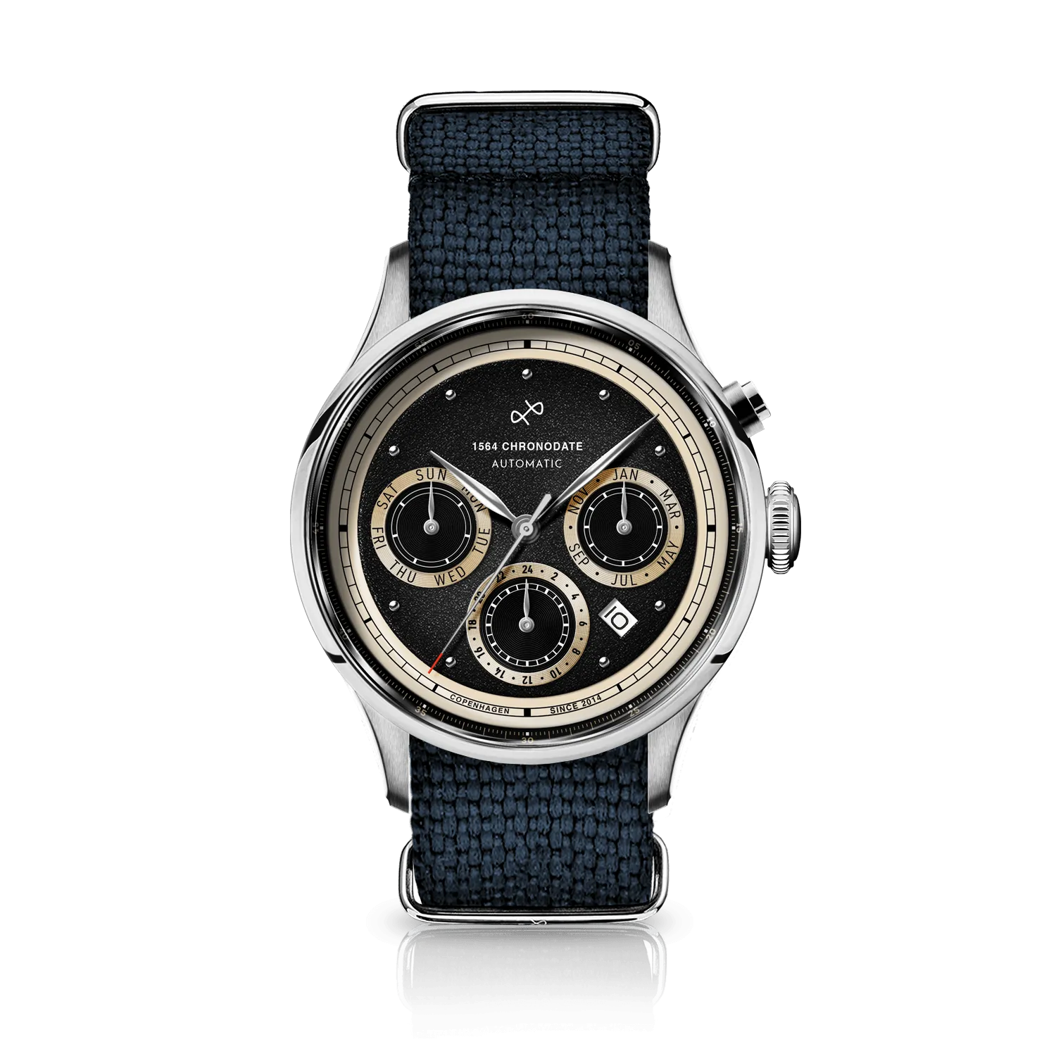 1564 Chronodate Automatic, Steel / Black