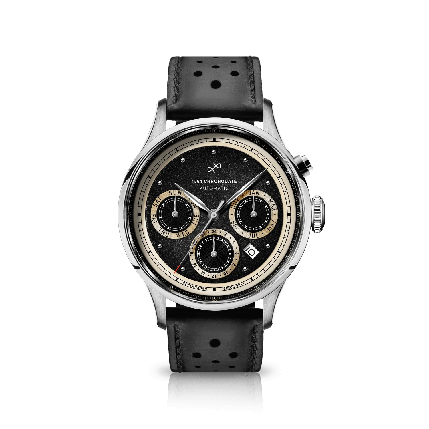 1564 Chronodate Automatic, Steel / Black