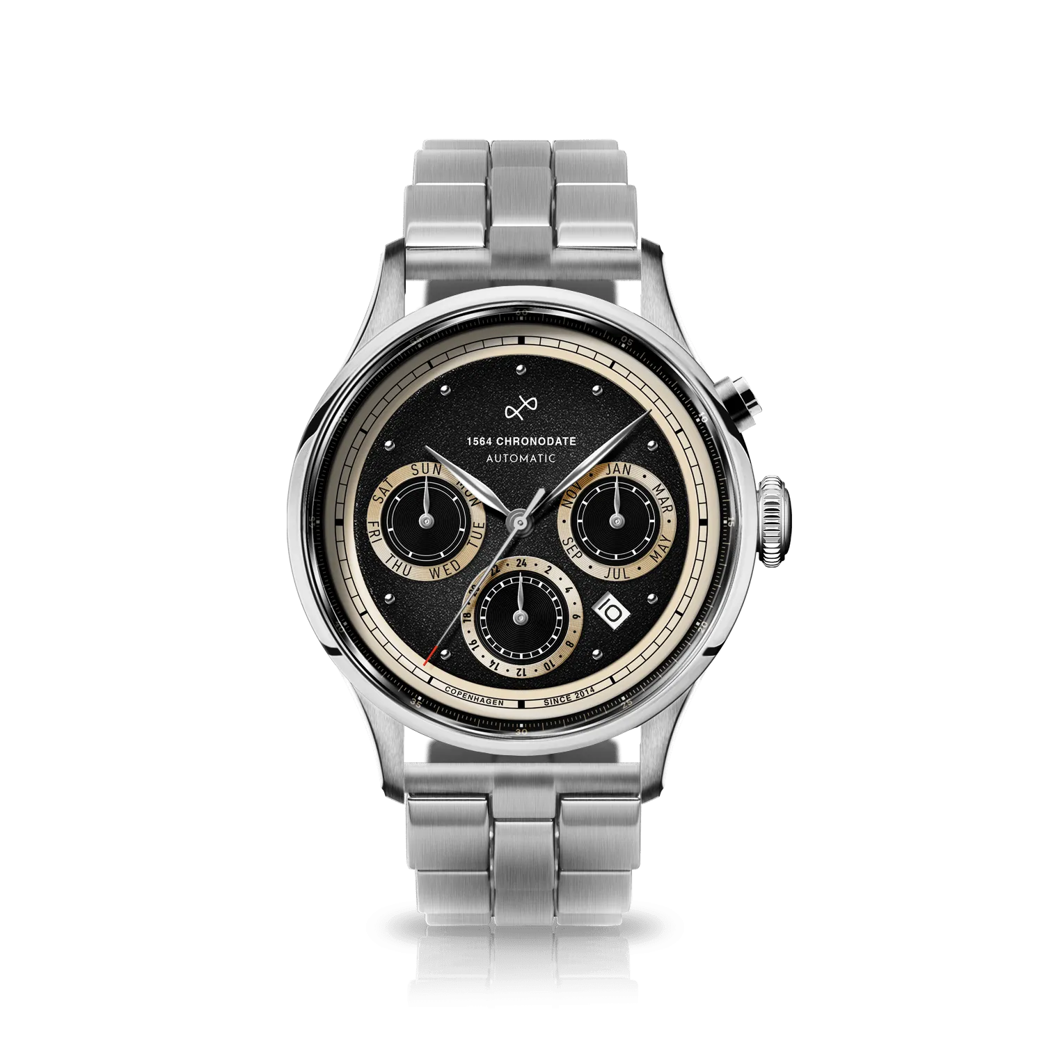 1564 Chronodate Automatic, Steel / Black