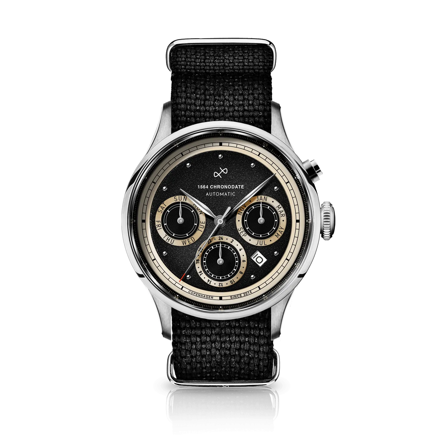 1564 Chronodate Automatic, Steel / Black