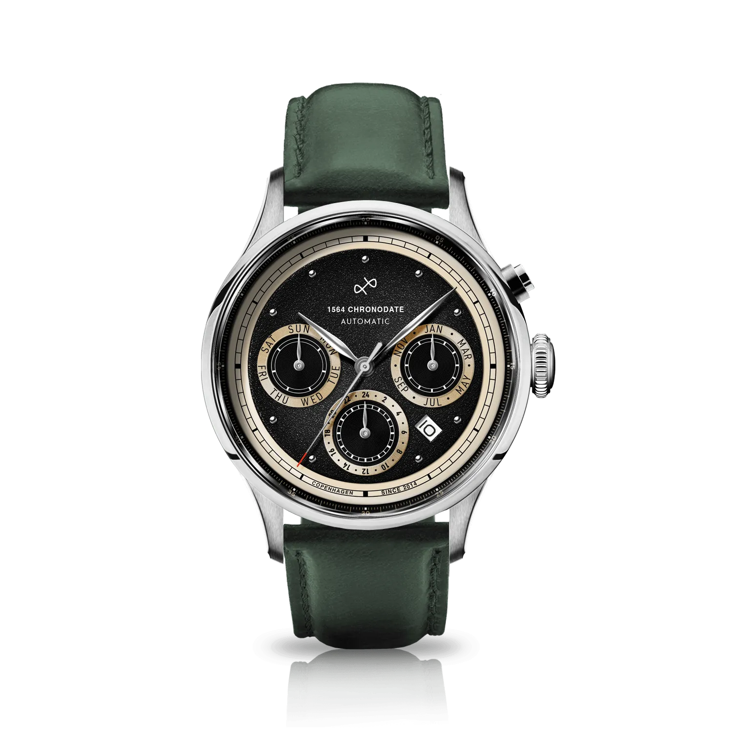 1564 Chronodate Automatic, Steel / Black