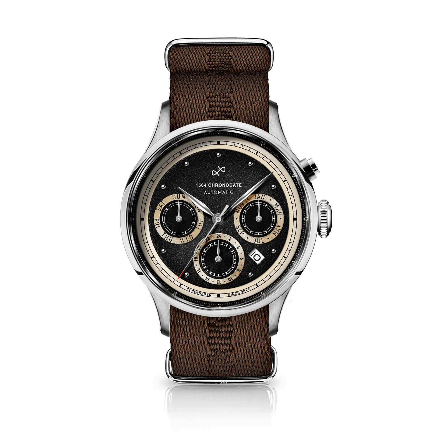 1564 Chronodate Automatic, Steel / Black