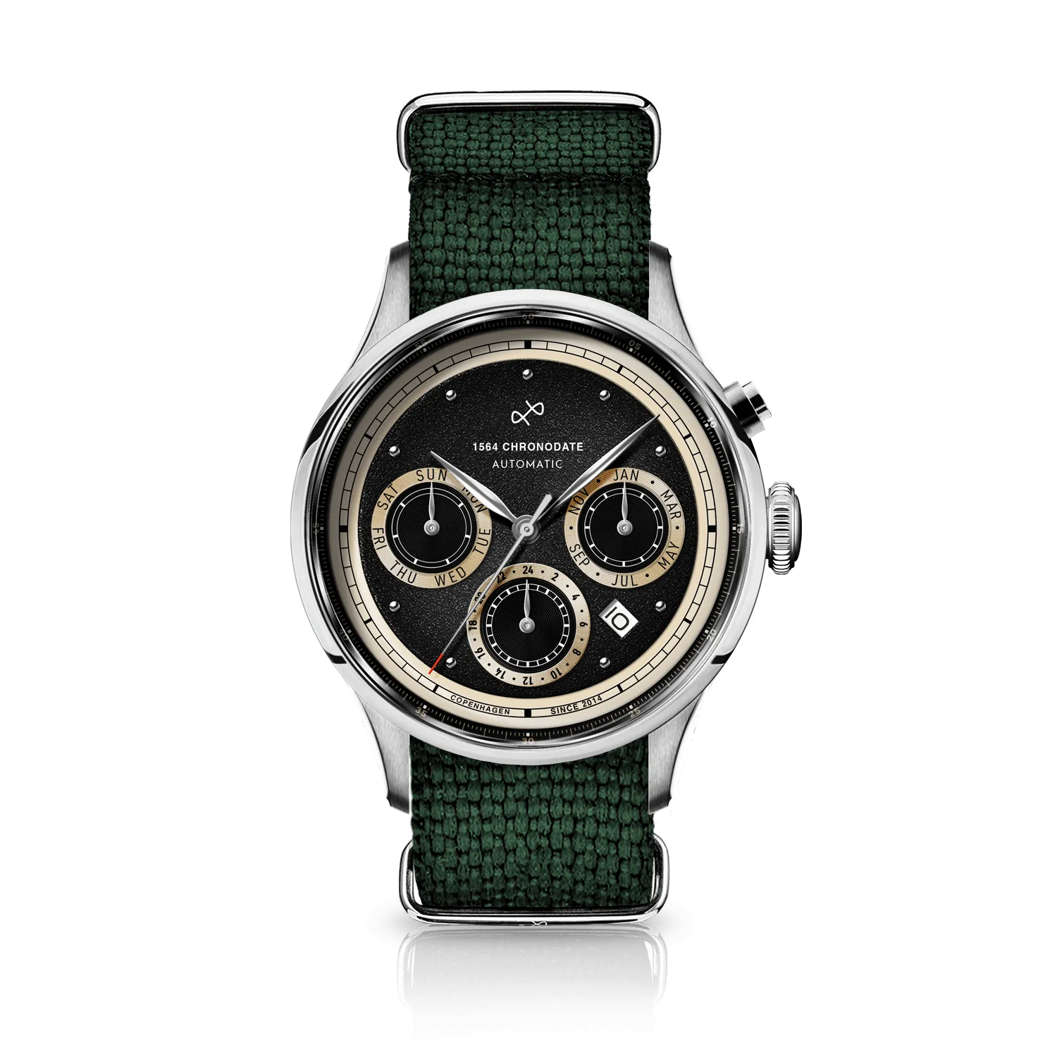 1564 Chronodate Automatic, Steel / Black