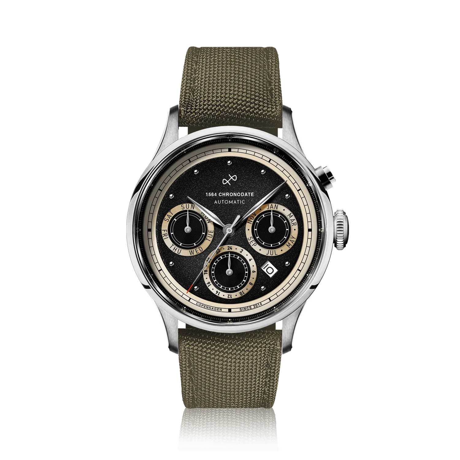1564 Chronodate Automatic, Steel / Black