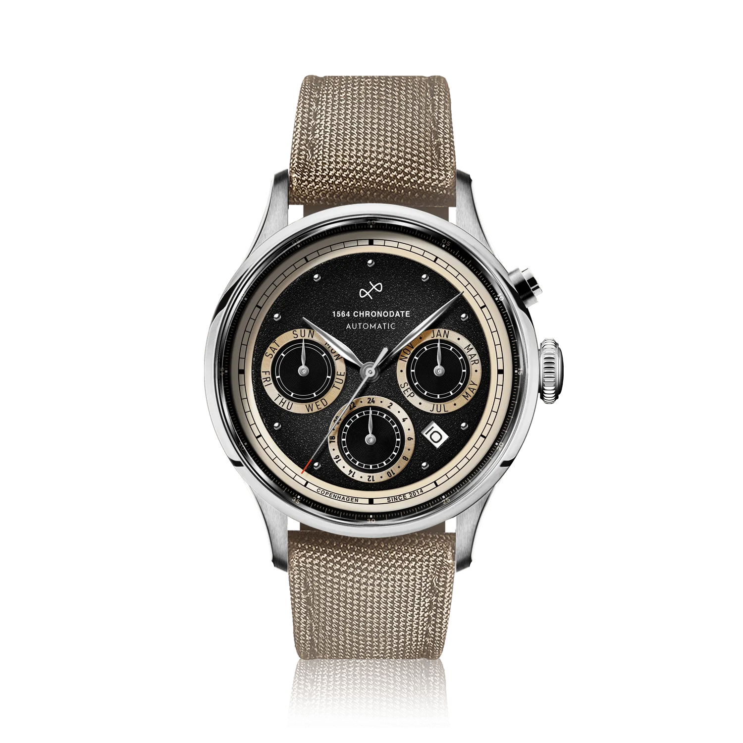 1564 Chronodate Automatic, Steel / Black