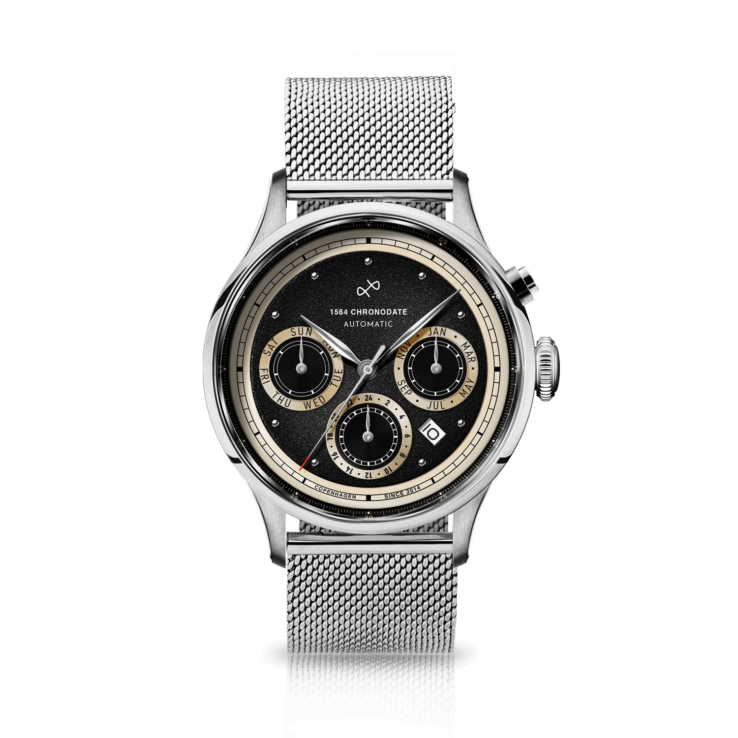 1564 Chronodate Automatic, Steel / Black