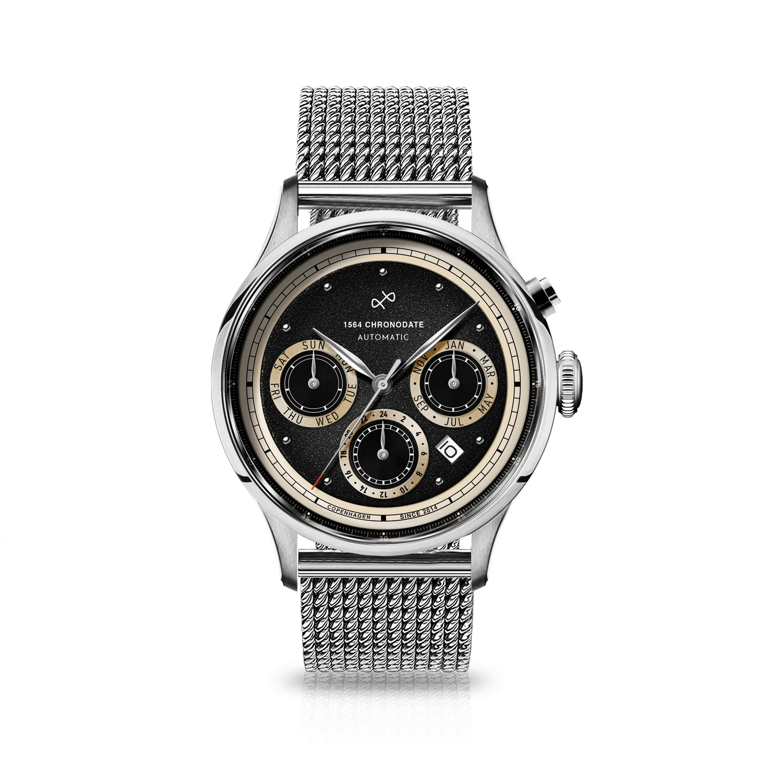1564 Chronodate Automatic, Steel / Black