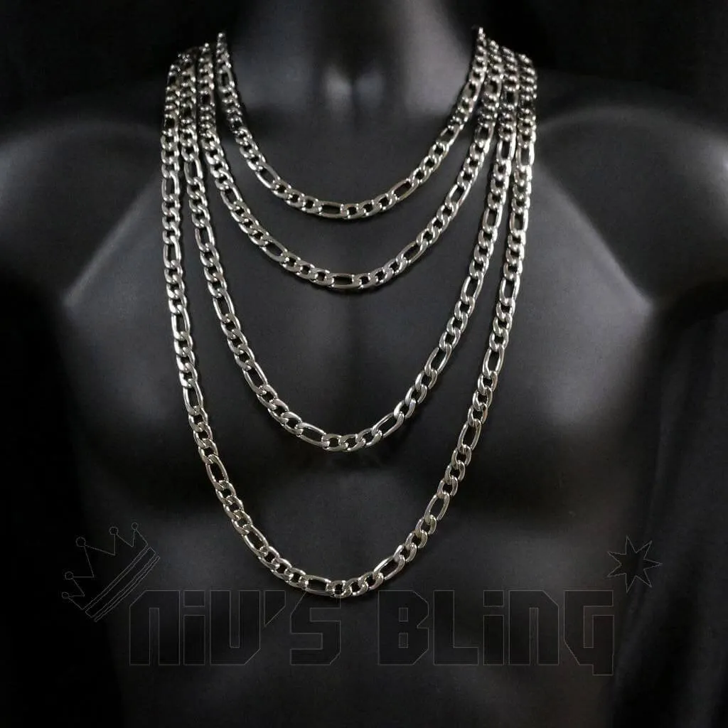 18K White Gold Figaro Chain