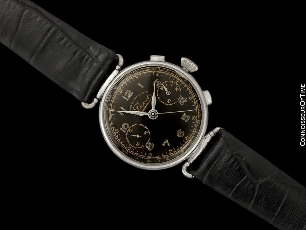 1930's Bovet Mono-Rattrapante Single Split Second Vintage Chronograph - Chrome & Stainless Steel