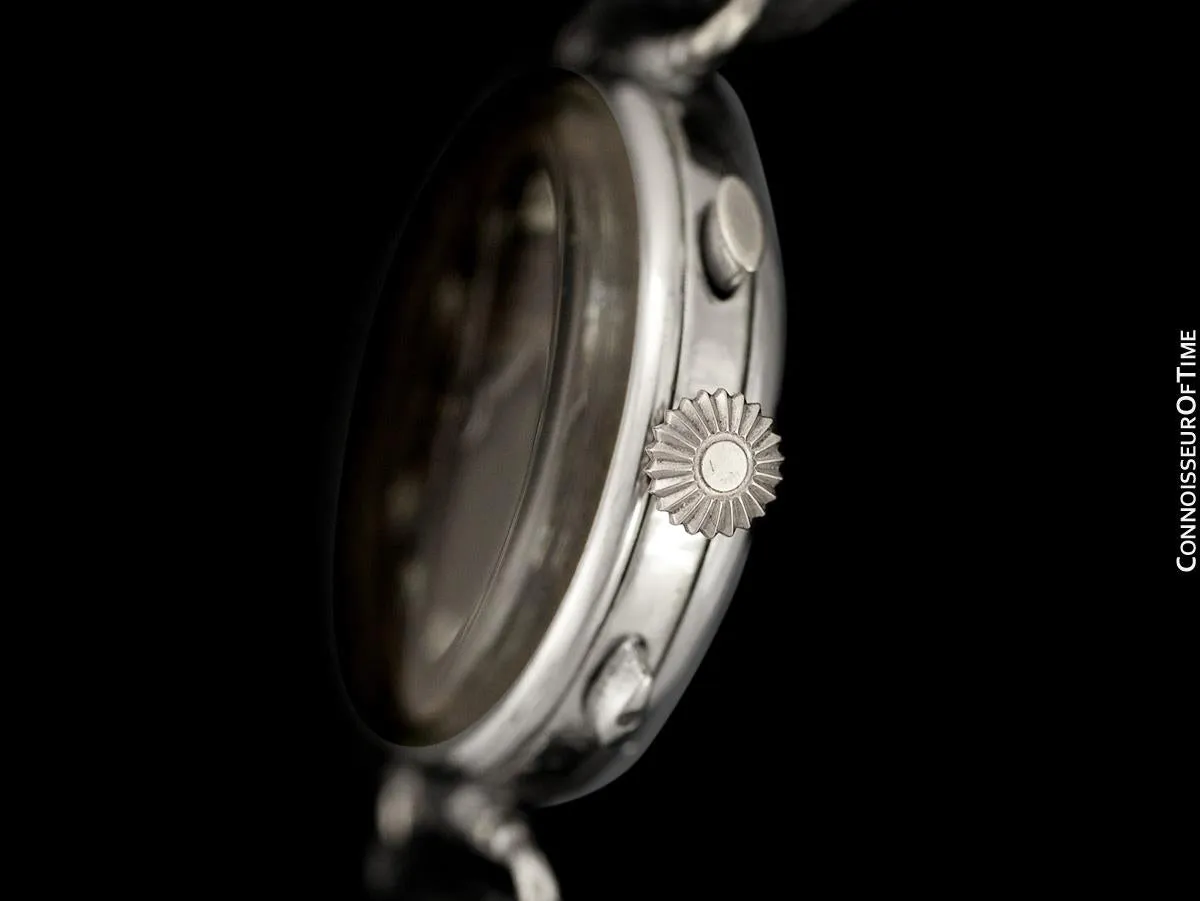 1930's Bovet Mono-Rattrapante Single Split Second Vintage Chronograph - Chrome & Stainless Steel