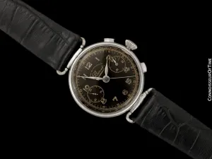 1930's Bovet Mono-Rattrapante Single Split Second Vintage Chronograph - Chrome & Stainless Steel