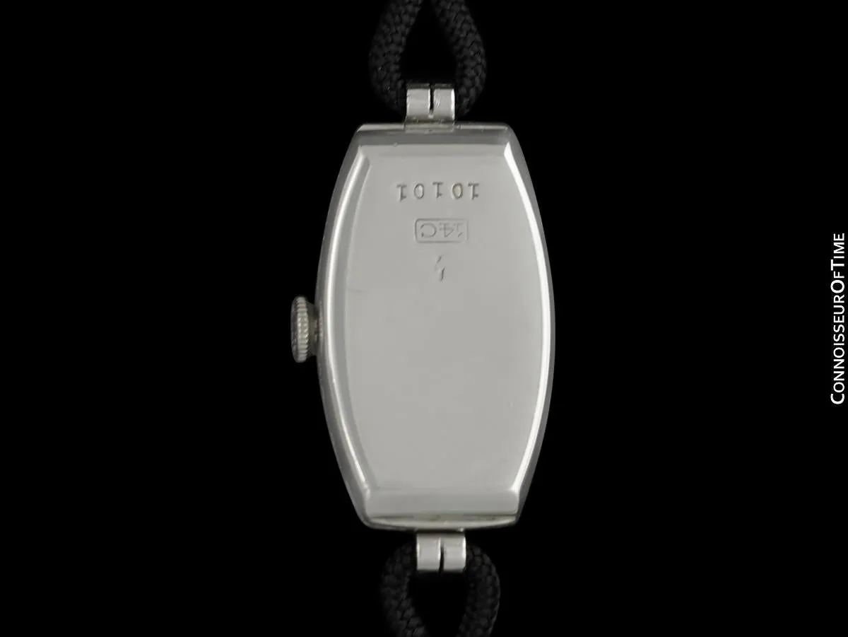 1930's Rolex Exquisite Ladies Vintage Art Deco Watch - 14K White Gold & Diamonds