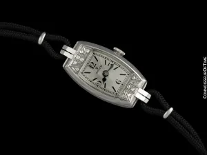 1930's Rolex Exquisite Ladies Vintage Art Deco Watch - 14K White Gold & Diamonds