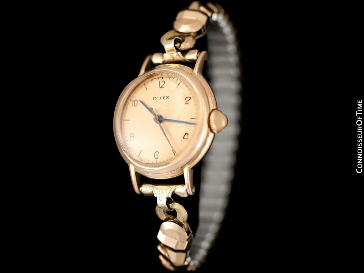 1938 Rolex Precision Vintage Pre-Cellini Ladies "Nurse" Style Watch, Ref. 3768 - 14K Rose Gold