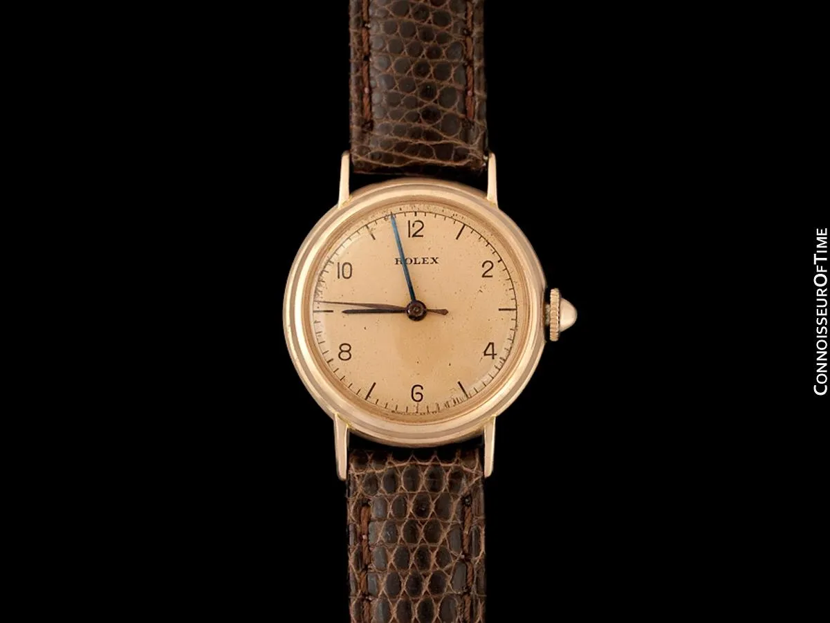 1938 Rolex Precision Vintage Pre-Cellini Ladies "Nurse" Style Watch, Ref. 3768 - 14K Rose Gold