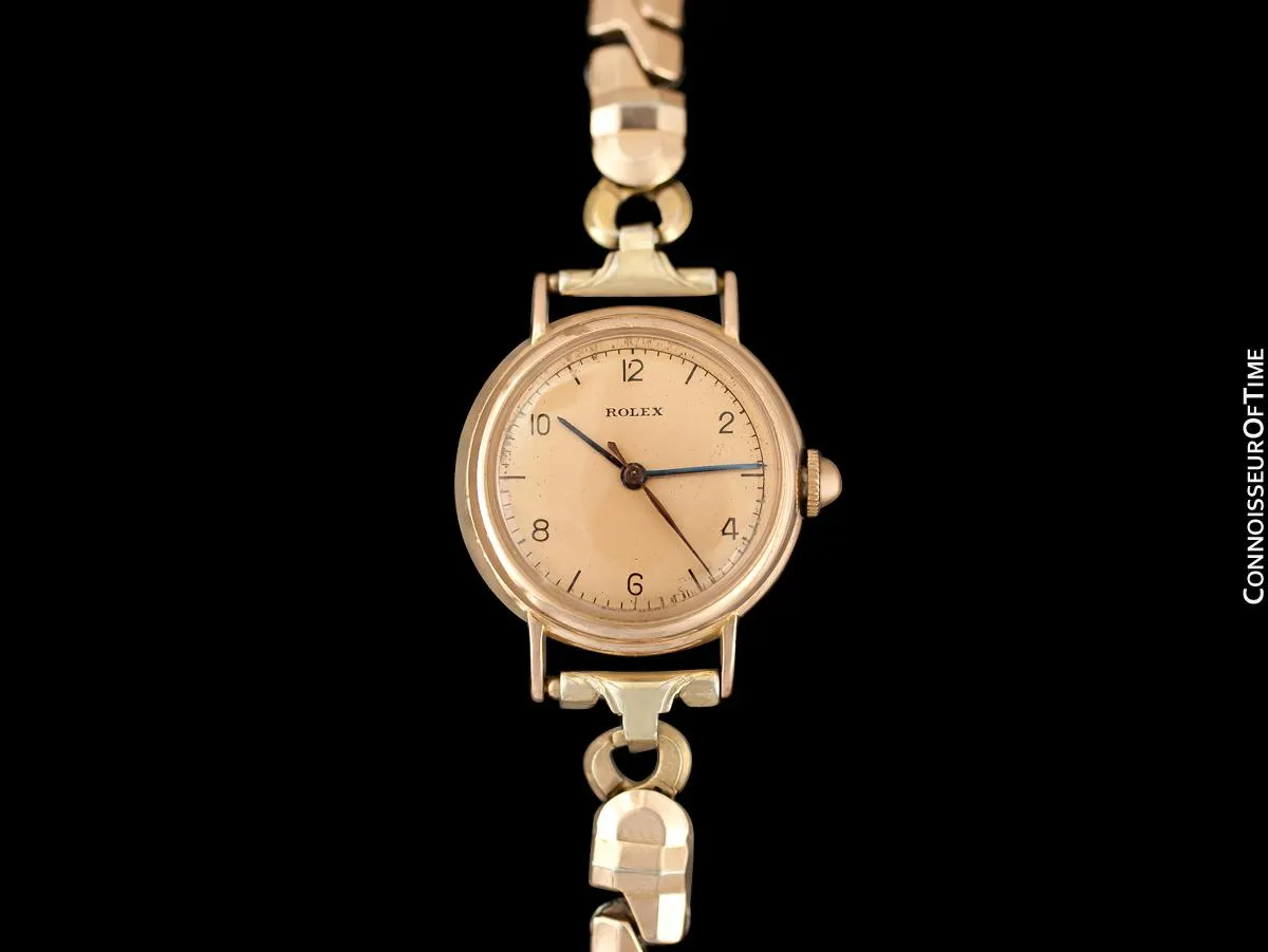 1938 Rolex Precision Vintage Pre-Cellini Ladies "Nurse" Style Watch, Ref. 3768 - 14K Rose Gold