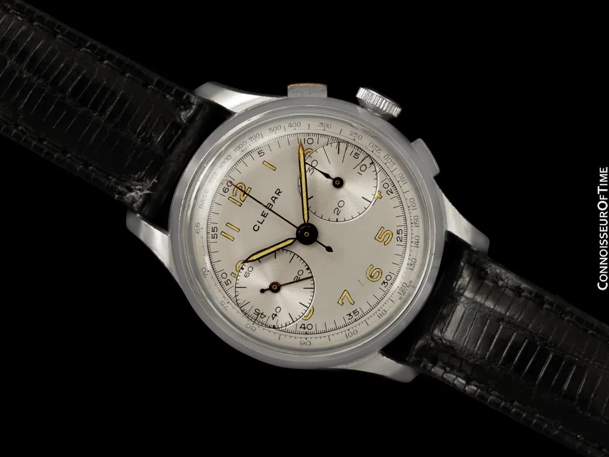 1940's Clebar-Zodiac Vintage Mens Sporting Chronograph - Stainless Steel