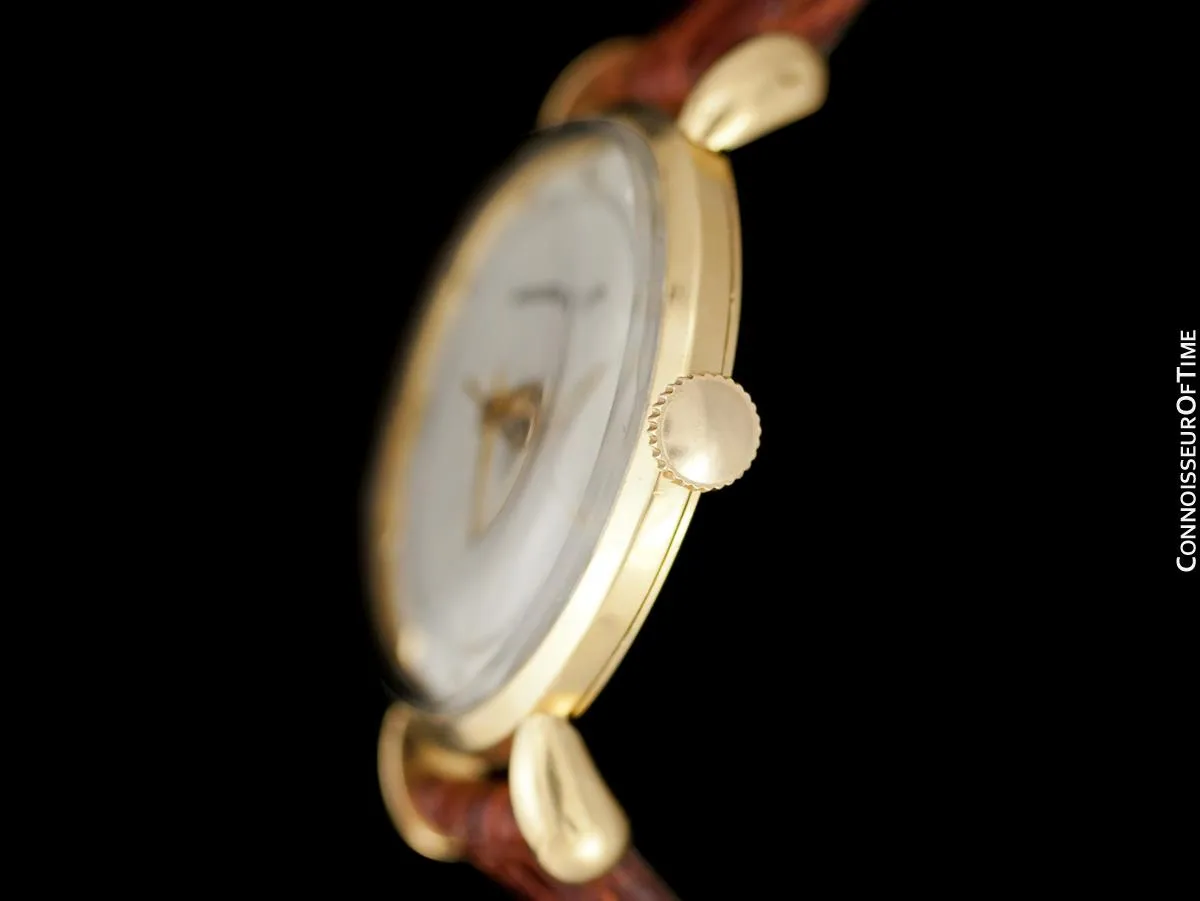 1946 Jaeger-LeCoultre Vintage Large Mens Watch With Tear Drop Lugs - 18K Gold