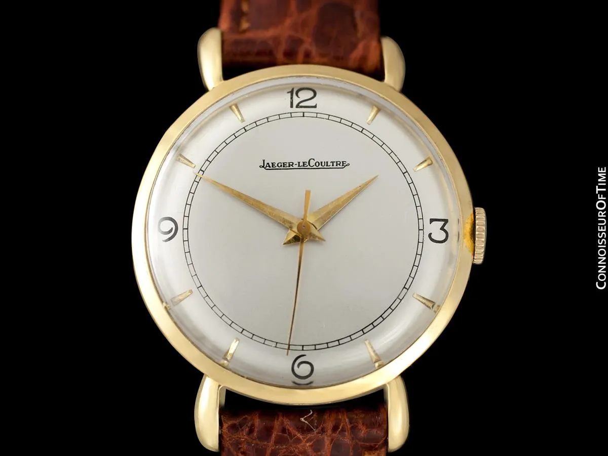 1946 Jaeger-LeCoultre Vintage Large Mens Watch With Tear Drop Lugs - 18K Gold