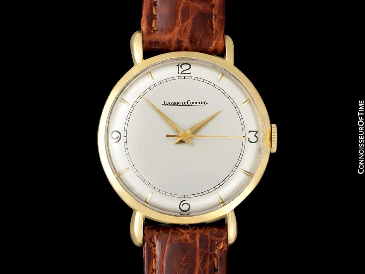 1946 Jaeger-LeCoultre Vintage Large Mens Watch With Tear Drop Lugs - 18K Gold