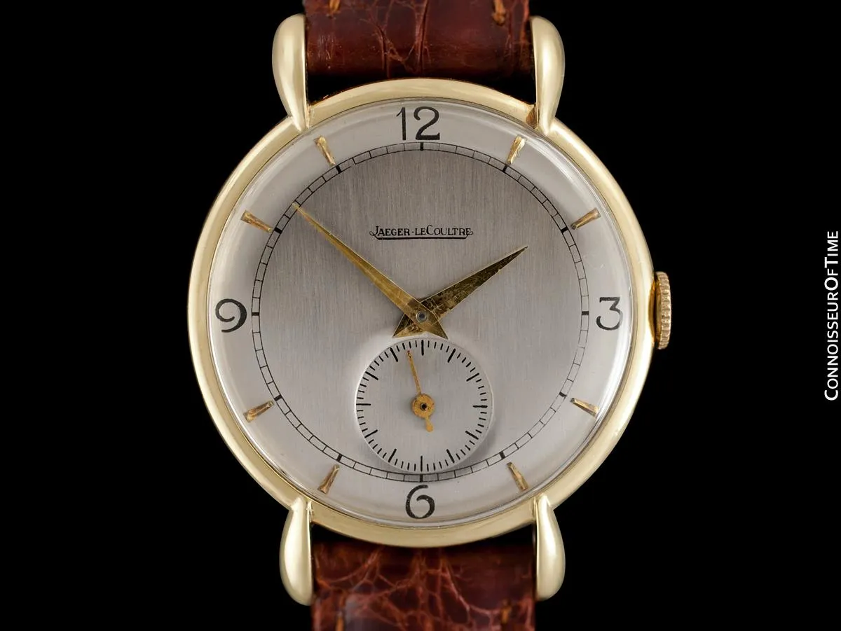 1947 Jaeger-LeCoultre Vintage Large 36mm Mens Watch With Tear Drop Lugs - 18K Gold
