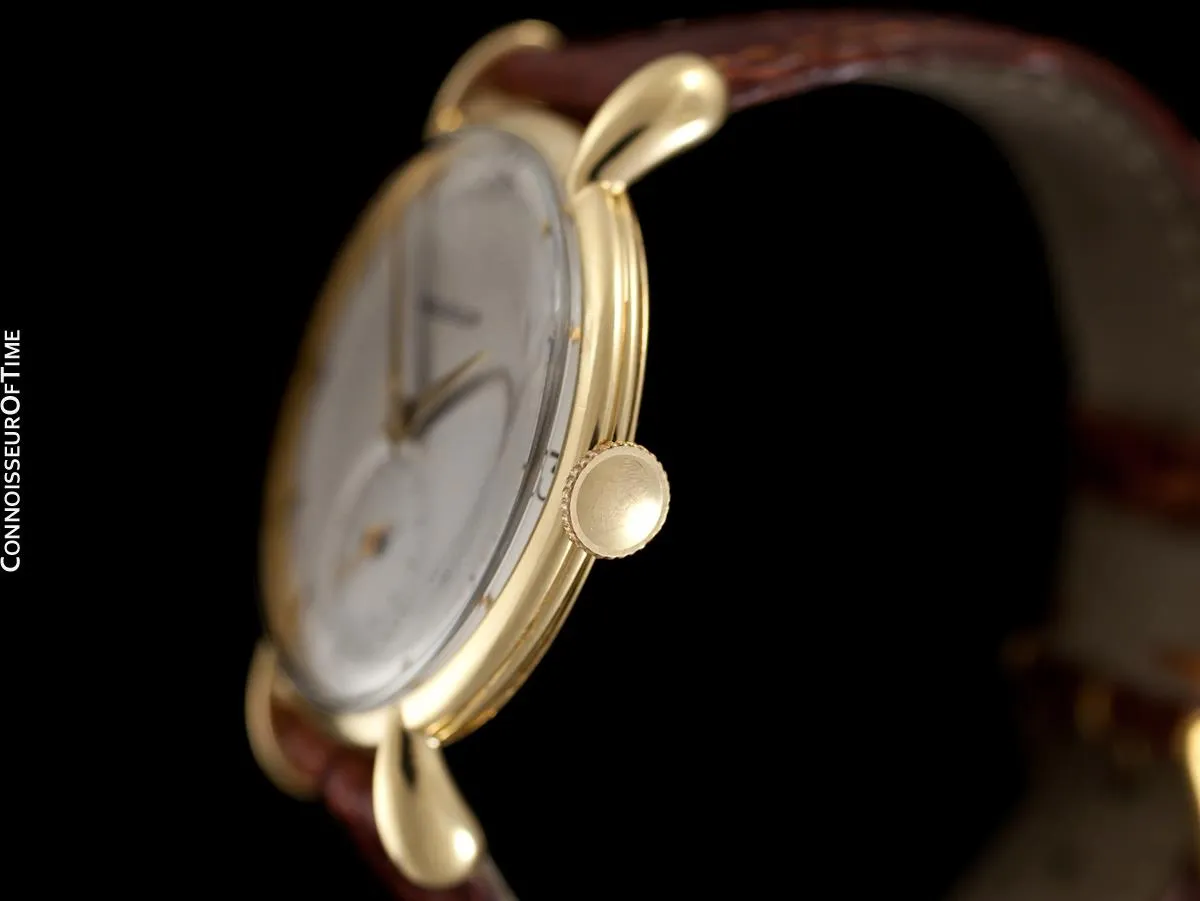 1947 Jaeger-LeCoultre Vintage Large 36mm Mens Watch With Tear Drop Lugs - 18K Gold