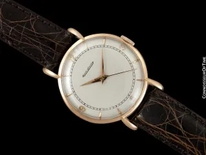 1947 Jaeger-LeCoultre Vintage Large Mens Watch With Tear Drop Lugs - 18K Rose Gold