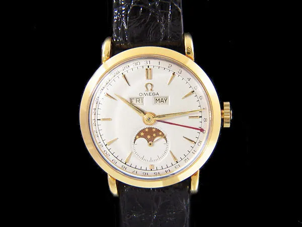 1948 Omega Cosmic Vintage Triple Date Watch with Moon Phase - 18K Gold