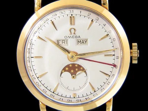 1948 Omega Cosmic Vintage Triple Date Watch with Moon Phase - 18K Gold