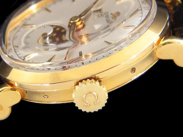 1948 Omega Cosmic Vintage Triple Date Watch with Moon Phase - 18K Gold