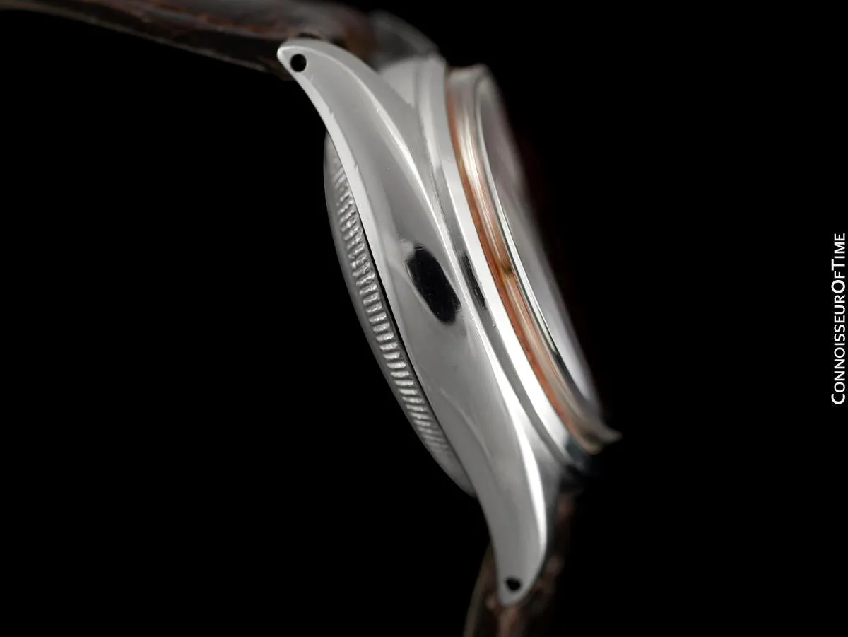 1948 Rolex Vintage Mens WWII Era Rounded Bubbleback, Ref. 5010, Stainless Steel - Very Fine & Rare