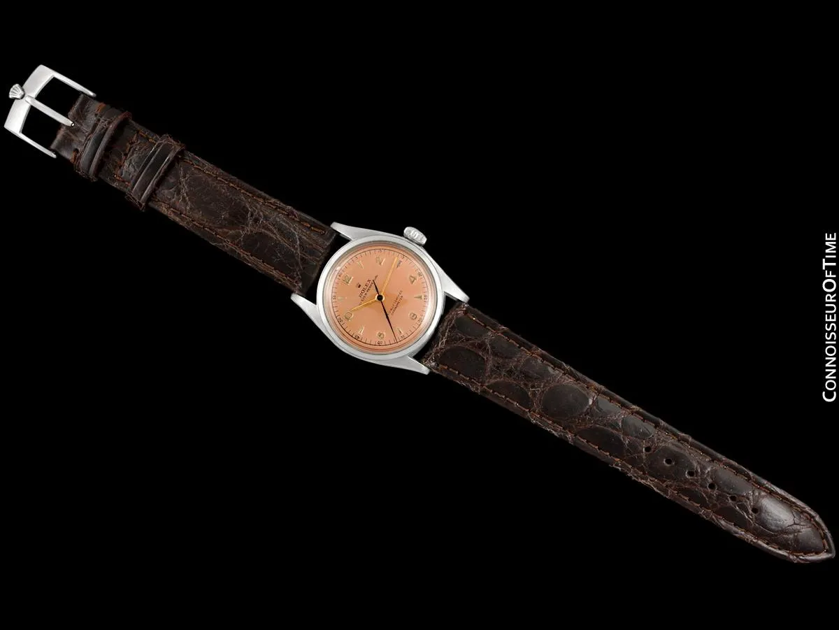1948 Rolex Vintage Mens WWII Era Rounded Bubbleback, Ref. 5010, Stainless Steel - Very Fine & Rare