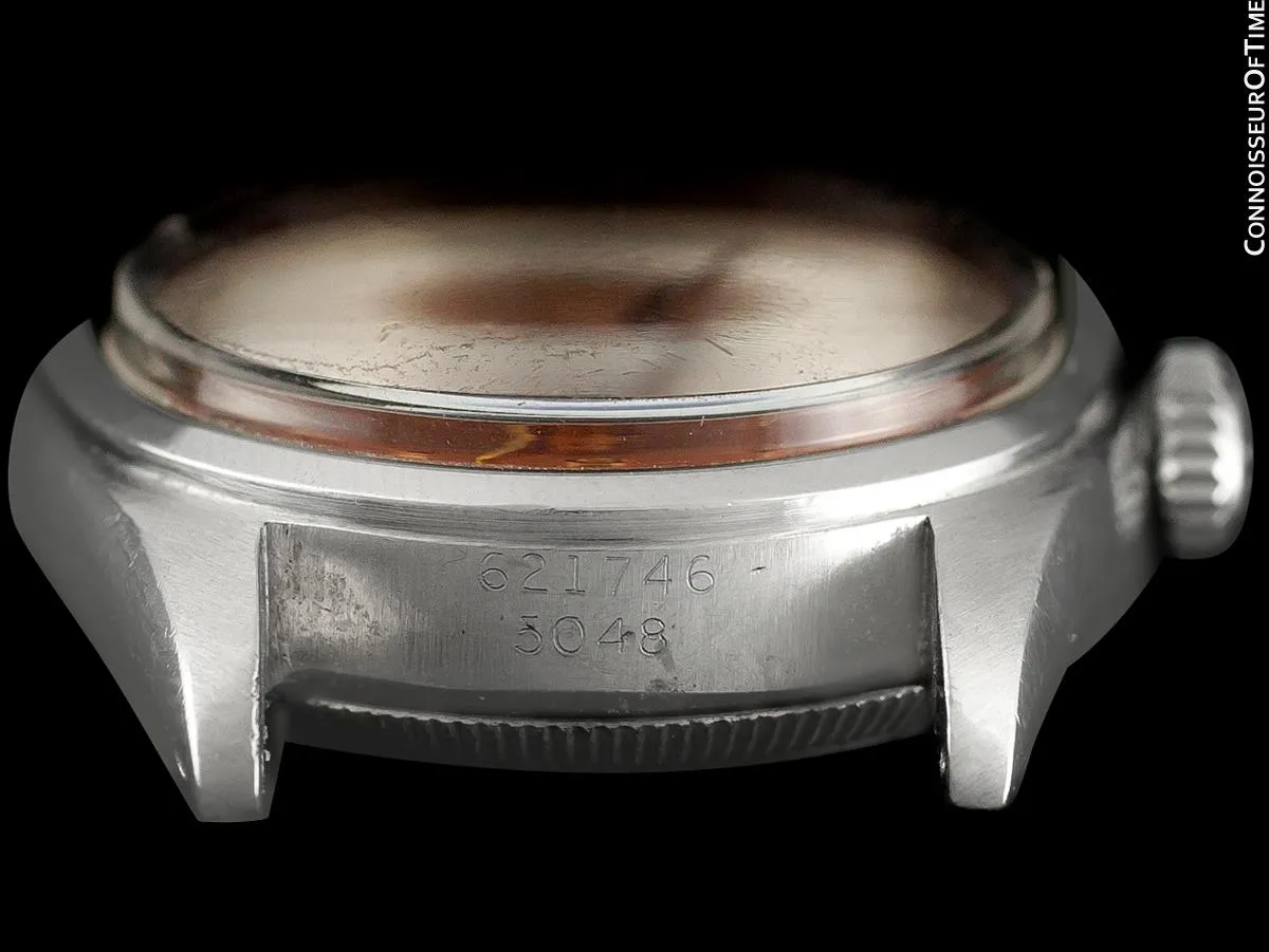 1948 Rolex Vintage Mens WWII Era Rounded Bubbleback, Ref. 5010, Stainless Steel - Very Fine & Rare