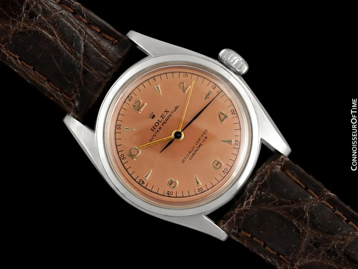 1948 Rolex Vintage Mens WWII Era Rounded Bubbleback, Ref. 5010, Stainless Steel - Very Fine & Rare