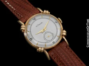1949 Jaeger-LeCoultre Vintage Mens Midsize Watch, Beautiful Case - 14K Gold