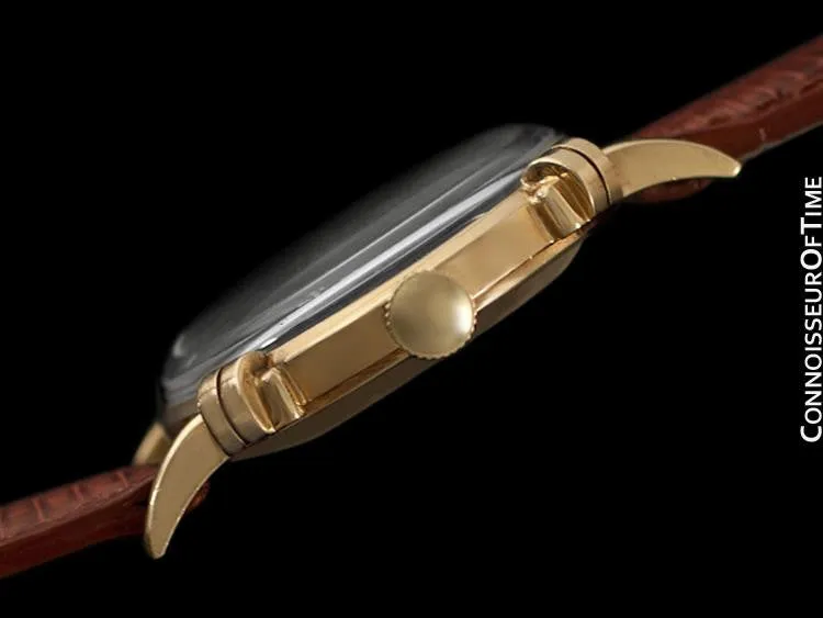 1949 Jaeger-LeCoultre Vintage Mens Midsize Watch, Beautiful Case - 14K Gold