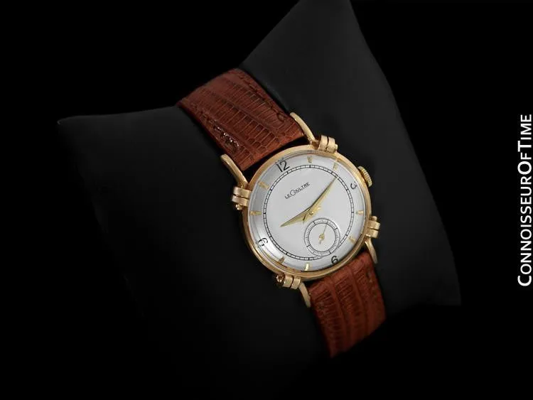1949 Jaeger-LeCoultre Vintage Mens Midsize Watch, Beautiful Case - 14K Gold