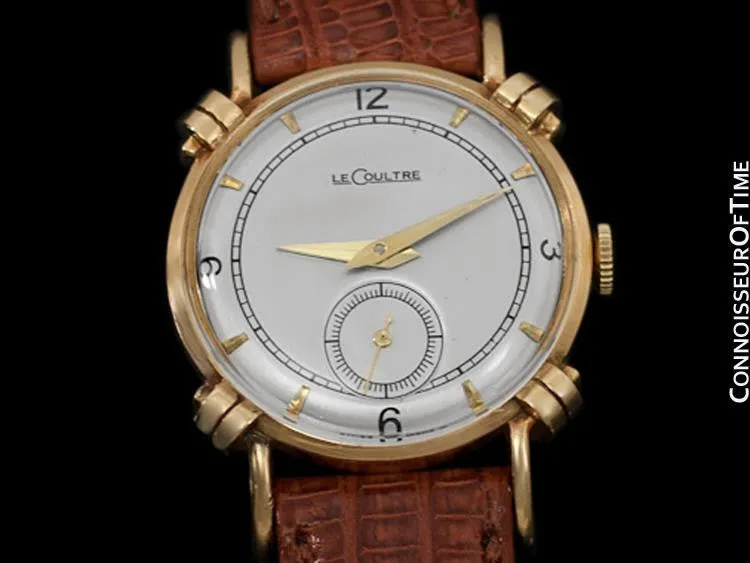 1949 Jaeger-LeCoultre Vintage Mens Midsize Watch, Beautiful Case - 14K Gold