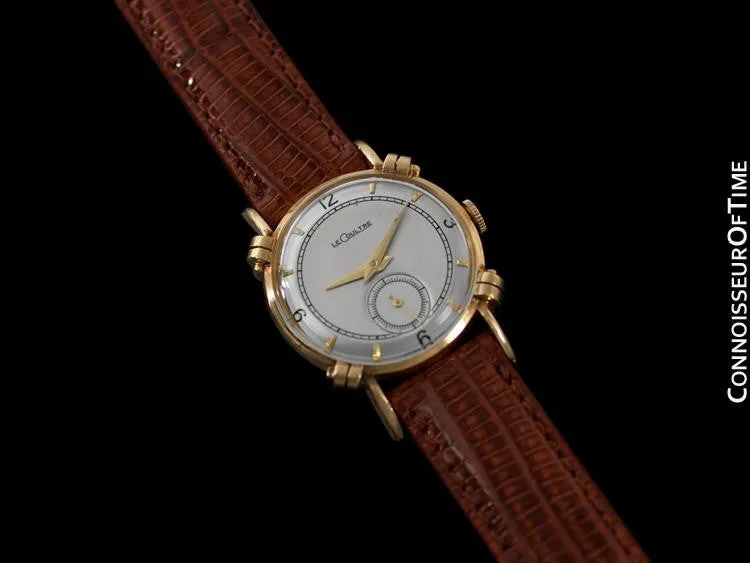 1949 Jaeger-LeCoultre Vintage Mens Midsize Watch, Beautiful Case - 14K Gold