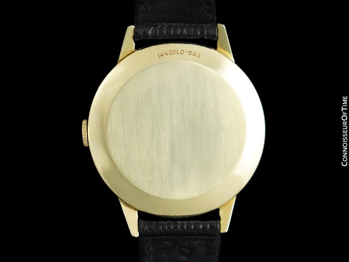 1949 Jaeger-LeCoultre Vintage Mens Triple Date Moon Phase Calendar Watch - Solid 14K Gold