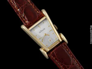 1949 Jaeger-LeCoultre Vintage Mens Watch, Rare Case, 10K Gold Filled, Grasshopper - The Aristocrat