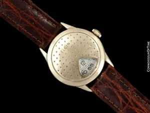 1950's Elgin Direct Read "Golf Ball " Mens Midsize Digital Jump Hour Watch - 10K Gold Filled & Stainless Steel