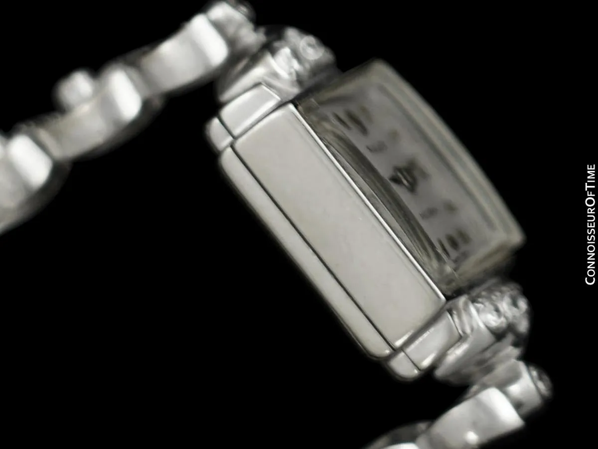 1950's Rolex Ladies Vintage Cocktail Watch - 18K White Gold & Diamonds