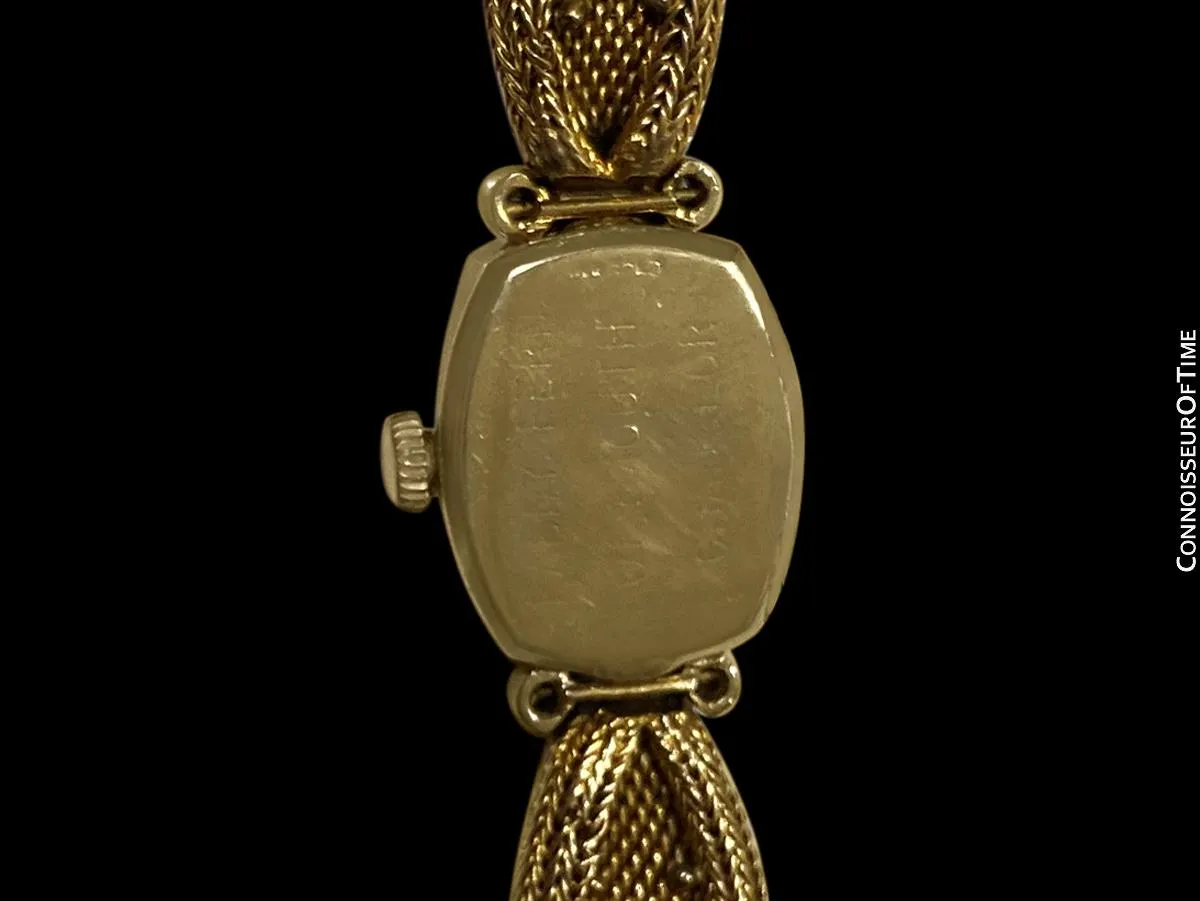 1950's Rolex Vintage Ladies Handwound Watch - 14K Gold & Diamonds