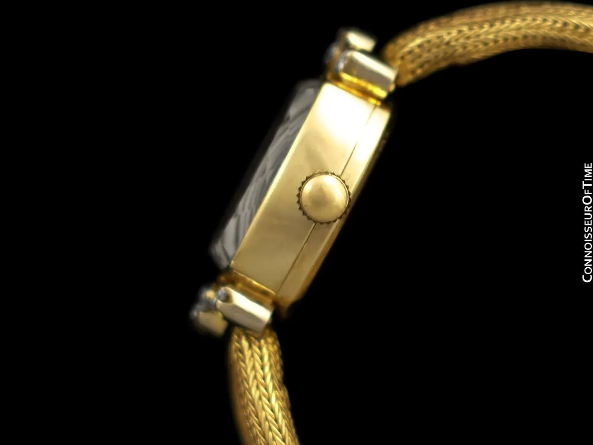 1950's Rolex Vintage Ladies Handwound Watch - 14K Gold & Diamonds