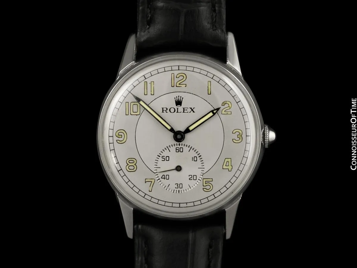 1954 Rolex Precision Vintage Mens Classic Ref. 3655 Dress Watch - Stainless Steel