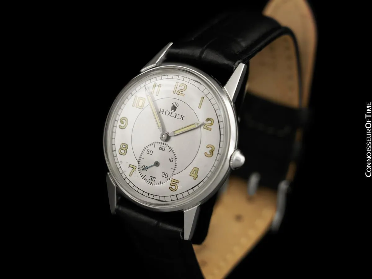 1954 Rolex Precision Vintage Mens Classic Ref. 3655 Dress Watch - Stainless Steel