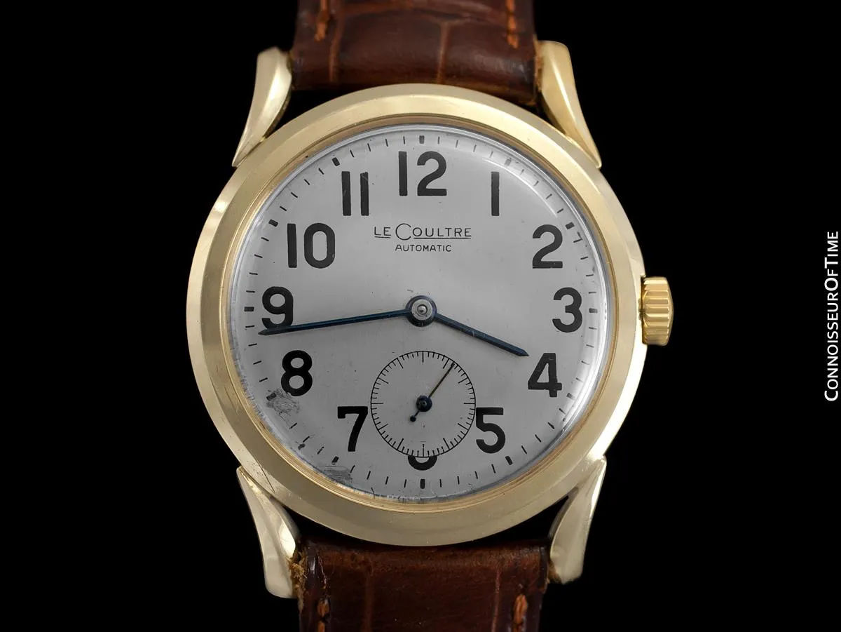 1957 Jaeger-LeCoultre Vintage Watch, Automatic with Bombe Lugs - 14K Gold